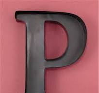 "P" METAL MONOGRAM LETTER-SHAPED INITIAL WINE CORK HOLDER WINE LOVER WALL  ART