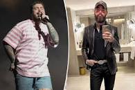 Post Malone shows off weight loss in sleek leather blazer ...