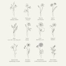 Birth Month Flowers Svg Clipart Floral Svg Bundle Etsy In 2020 Birth Flower Tattoos Tattoos Month Flowers