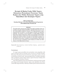 Adalah badan usaha yang seluruh atau sebagian besar modalnya dimiliki oleh negara melalui penyertaan secara langsung yang berasal dari kekayaan 3) tidak dipimpin oleh suatu direksi tetapi oleh seorang kepala (yang merupakan bawahan suatu bagian dari departemen/direktorat jendral. Https Media Neliti Com Media Publications 83288 Id Korupsi Di Badan Usaha Milik Negara Khus Pdf