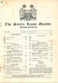 The Sierra Leone Gasette