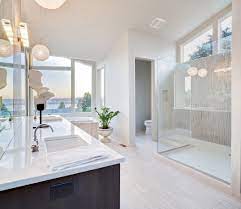 For the shower corner, you can get a glass door as a partition. 70 Sleek Modern Primary Bathroom Ideas Photos Contemporary Master Bathroom Modern Master Bathroom Modern Master Bathroom Design