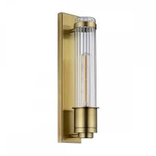 Transitional/contemporary style that will complement a variety of decor styles from your powder room, bathroom or hallway with its beautiful illumination and elegant style constructed of steel this wall. Brushed Brass Bathroom Wall Light Lighting And Lights Uk
