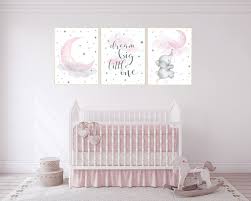 Call me traditional, but when i pictured my baby girl's room, all i could imagine was pink! Nursery Wall Art Girl Elephant Pink Nursery Decor Girl Dream Big Little One Nursery Prints Pink Grey Pink Gray Girl Nursery Ideas