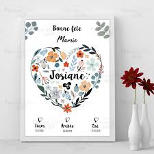 Vous recherchez une super idée de cadeau pour une il existe plusieurs types de cadeaux personnalisés qui plaisent aux femmes. Affiche Personnalisee Fete Grand Mere Mere Mamie Maman Maman Comete