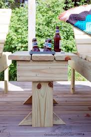 End Table With Built In Cooler Or Planter Outdoor End Tables Diy End Tables Small Outdoor Table