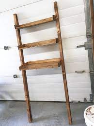 The over toilet storage has a simple design, allowing it to be dressed to fit almost any decor. Over The Toilet Storage Leaning Bathroom Ladder Ana White