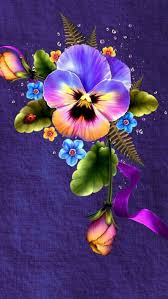 Wallpaper Iphone Flower Painting Flower Art Pansies