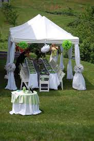 Baby Shower In Lime Black And White Shower Tent Tent Decorations Outdoor Baby Shower