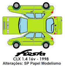 Sp Papel Modelismo Papercraft Ford Fiesta Clx 1 4 16v 1998 Paper Models Car Papercraft Paper Crafts
