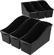 Storex Book Bin With Label Holder 14 3 X 5 3 X 7 Inches Black Case Of 6 70109e06c Amazon Co Uk Office Products