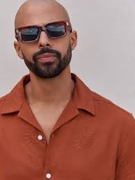 Buy Rust Brown Sun Embroidered Short Sleeve Shirt from Next USA