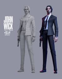 John Wick Keanu Reeves Character Design Characterdesign 3d Model Character Character Design Inspiration Character Modeling