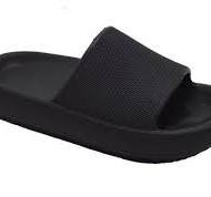 12 Wholesale Women Eva Slippers In Black Size 5-10