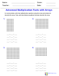 Advanced Multiplication Facts With Arrays Worksheets Printable Multiplication Worksheets Math Multiplication Worksheets Array Worksheets
