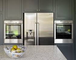 Esher Blue Kitchen With Built In Appliances American Style Fridge Freezer And Wall Mounted Ovens Kitchen Fittings Modern Shaker Kitchen Kitchen Design