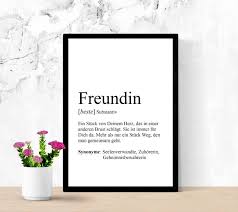 Bild Din A4 Freundin Definitionpersonalisierbar Etsy Bester Freund Geburtstag Freundin Geschenke Bildgeschenke