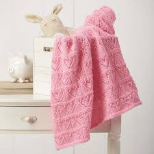 Red heart simple lace triangle shawl Heartfelt Baby Blanket Knitting Pattern Allfreeknitting Com