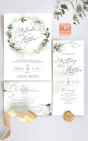Cleo Wedding Invitation Template Boho Wedding Invite Etsy Greenery Wedding Invitations Green Wedding Invitations Wedding Ceremony Invitations
