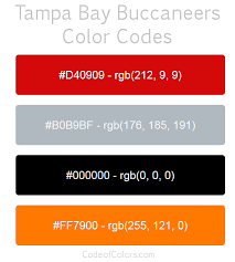 Tampa Bay Buccaneers Team Color Codes Color Ottawa Senators Color Coding