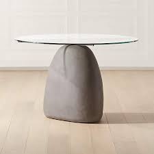 Stone Grey Round Dining Table 47 Reviews Cb2