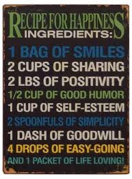 Recipe For Happiness Wall Sign Recipe For Success Quotes Words