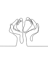 Baby Feet In 2021 Baby Feet Art Simple Line Drawings Outline Art