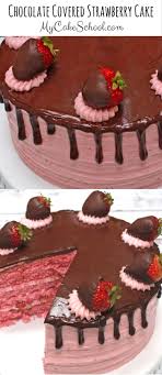 Dip strawberrys and place on a waxed paper sheet until chocolate is firm. Chocolate Covered Strawberry Cake My Cake School