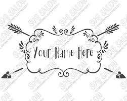 Download Fancy Flourish Arrow Monogram Frame Custom Diy Cutting File In Svg Eps Dxf Jpeg And Png Format Svg Salon