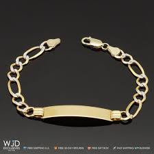 Maybe you would like to learn more about one of these? 14k Solid Yellow Gold 8mm Wide Men S Figaro Link Diamond Cut I D Bracelet 8 Wjd Exclusives