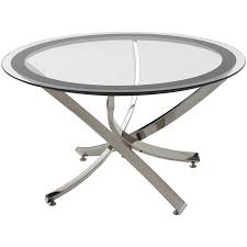Gdf studio 305003 lance glam mirrored accent table. Coaster Norwood Round Glass Top Accent Coffee Table In Chrome 702588