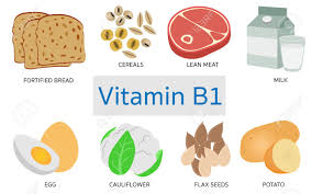 Vitamin B1 Food Sources On White Background
