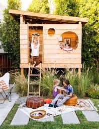 P For About 300 Mike Crafted The Ultimate Hideaway Using Corrugated Sheet Metal For A Roof And Rot Re Gardening For Kids Tree House Kids Backyard For Kids