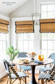 Alibaba.com offers 2,347 woven roman shades products. Blue Rattan Chevron Chairs With Tulip Table Transitional Dining Room