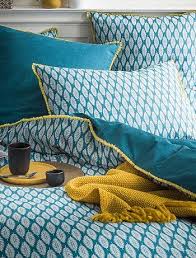 Parure De Lit 2 Personnes En Coton Bio Bleu Canard Linge De Lit Kiabi Parure De Lit Tete De Lit Bleu Chambre Parentale Bleu Canard