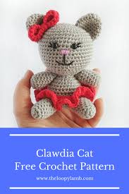 Sailor the cat is an adorable striped guy that will cheer up any nursery, bedroom or living room! Clawdia Cat Free Crochet Pattern The Loopy Lamb