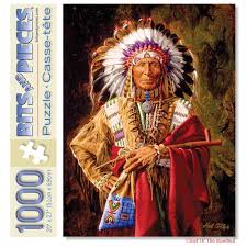 Guess the bits that are missing from the pair of words to discover a piece of the larger puzzle. Bits And Pieces 300 Large Piece Puzzle The Last Chief By Artist Russ Docken Jigsaw Toys Hobbies