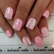 Lovely pink acrylic nail art with rhinestones design. 60 Best Pink Acrylic Nail Art Designs
