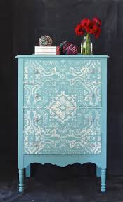 Tiffany Blue Mediterranean Painted And Stenciled Beauty Provence Old White Chalk Paint Stenciled Stencil Furniture Painted Furniture Furniture Inspiration