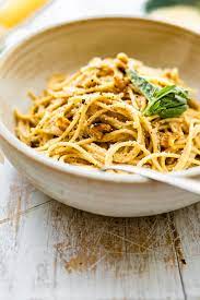 Vegan Pasta Recipe With Garlic Walnut Sauce Cotter Crunch Recipe In 2020 Vegan Pasta Recipes Recipes Low Carb Pasta Recipes