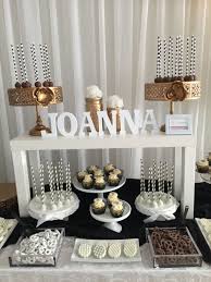 Black And Gold Candy Bar Sweet Sixteen Candy Bar Cupcakes Pops Gold White And Black Theme Gold Candy Bar Sweet Sixteen Candy Bar Candy Station