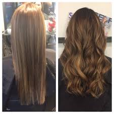 Golden Blonde Balayage On Dark Brown Hair Straight Vs Curly Balayage Hair Blonde Blonde Balayage Balayage Hair Blonde Long