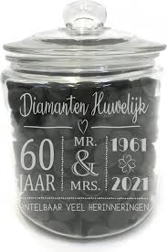 Bol Com Grote Snoeppot Voorraadpot Diamanten Huwelijk 60 Jaar Getrouwd