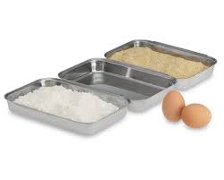 Stainless Steel Breading Pan Set Of 3 34 95 This Set S Three Shallow Pans Link Together To Form An Efficient Workstatio Prep Kitchen Diy Cooking Chef Gifts