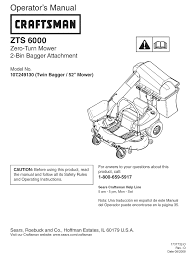 Maybe you would like to learn more about one of these? Craftsman Zts 6000 Operator S Manual Pdf Download Manualslib