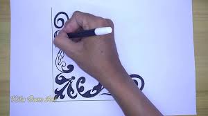 Cara membuat hiasan kaligrafi bunga dengan sangat mudah agar kaligrafi terlihat lebih memiliki nilai seni. Trik Pro Nggambar Hiasan Mudah Part 04 By Adzone Channel