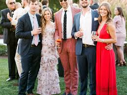 Cocktail Wedding Attire For Men And Women A periwinkle gown as a wedding guest dress, bridesmaid dress, or for a formal or beach formal spring or summer wedding. cocktail wedding attire for men and women