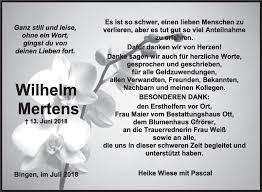 Traueranzeigen von Wilhelm Martens