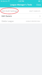 Edit Draft Type Date Order And Or Reset The Draft Espn Fan Support