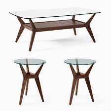 The concho table makes a bold statement with its minimal form and rich architectural materials. Jensen Coffee Table 2 Side Tables Set